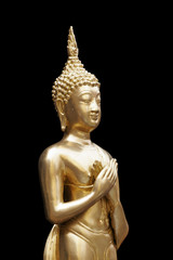 Statue de boudha sur fond noir