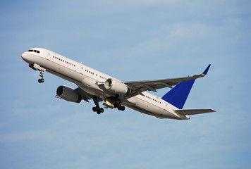 Modern passenger airplane taking off