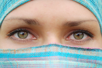 Green eyes of arabian pretty girl