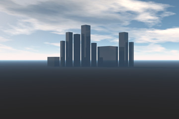 3D render of a big city