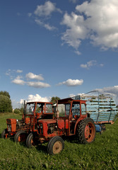 farmer's red tractors