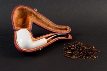 Turkish meerschaum pipe and case