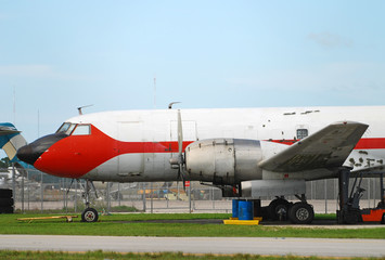 Fototapeta na wymiar Classic Convair C-131 cargo airplane