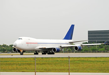 Jumbo jet cargo airplane