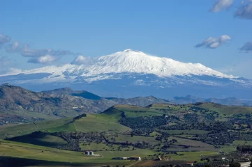 Deurstickers Vulkaan etna