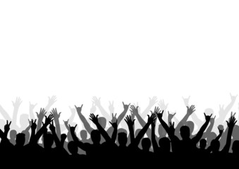 Happy Audience Black and White