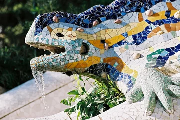 Acrylic prints Barcelona lizard fountain, barcelona