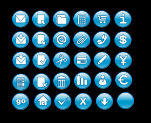 30 blue icon set 