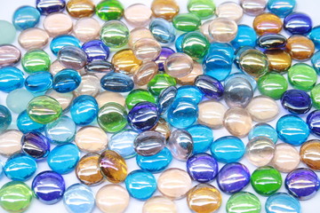 bright and colorful gem stones on white 