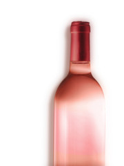 botella vino rosado isolada.