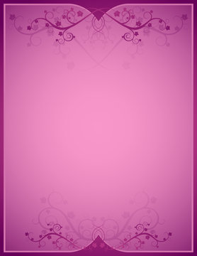 pink background  with lovely squiggles with leaves