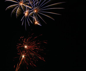 Six firework explosions
