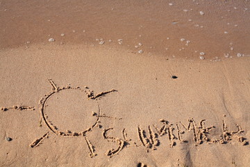 Message on sea sand