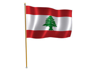 Lebanon silk flag