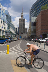 The bicyclist in the street cities