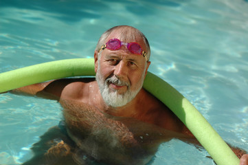 Older swimmer in the pool