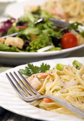  Salmon and Shrimp Fettuccine