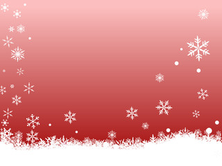 White Snow on a Red Background