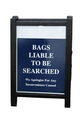 bag inspection sign