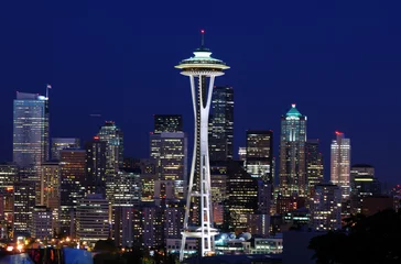 Foto op Plexiglas Seattle Night View © Harry HU