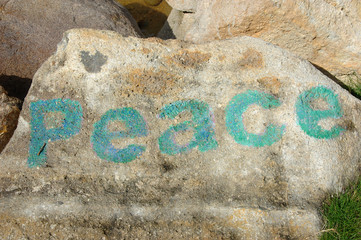 Peace on stone background