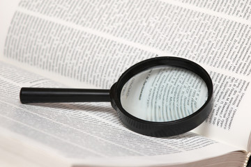 Magnifier on book