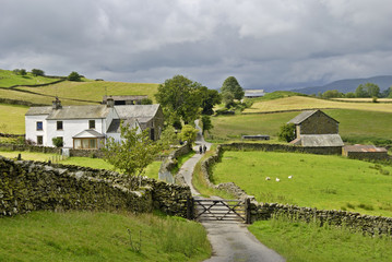 Country lane and farm