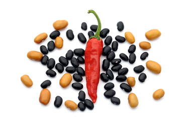 red pepper and beans