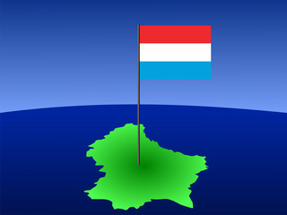 map of luxembourg with flag