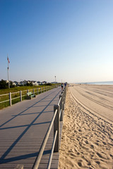 Boardwalk along the beach on the New Jersey shore