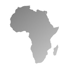 Detailed gray gradient map of Africa