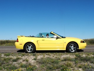 Fototapeta na wymiar yellow sports car