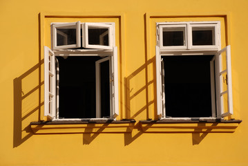 Obraz na płótnie Canvas dwa okna szeroko otwarte