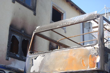 ausgebranntes Gebäude