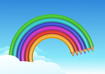 Arc-en-ciel de crayons