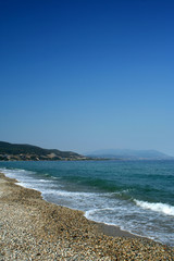 Fototapeta na wymiar Beach on Aegean sea