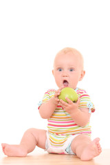 baby and apple