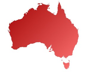detailed red gradient map of Australia