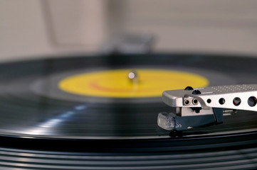 Record player side view
