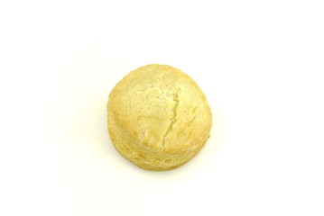 Buttermilk biscuit isloated on white