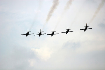  Red-Bull Air Race (Budapest 2007 ) jets flying at airshow
