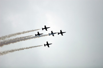  Red-Bull Air Race (Budapest 2007 ) jets flying at airshow
