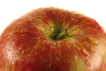 Wet red apple