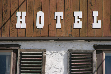 Fototapeta na wymiar Hotel sign