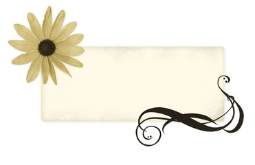 grundge banner for your text with a flower and a swirl