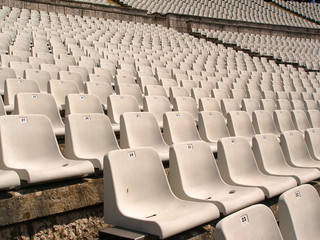 Fototapeta premium soccer stadium chairs