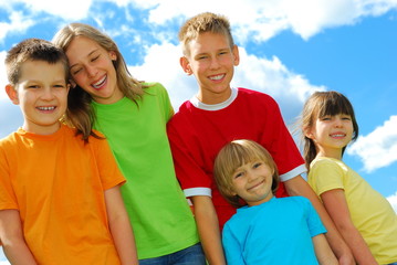 Five happy children