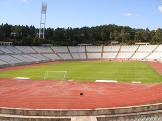 Fototapeta premium Empty soccer stadium