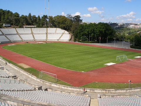 Empty soccer stadium