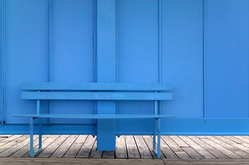 Blue bench